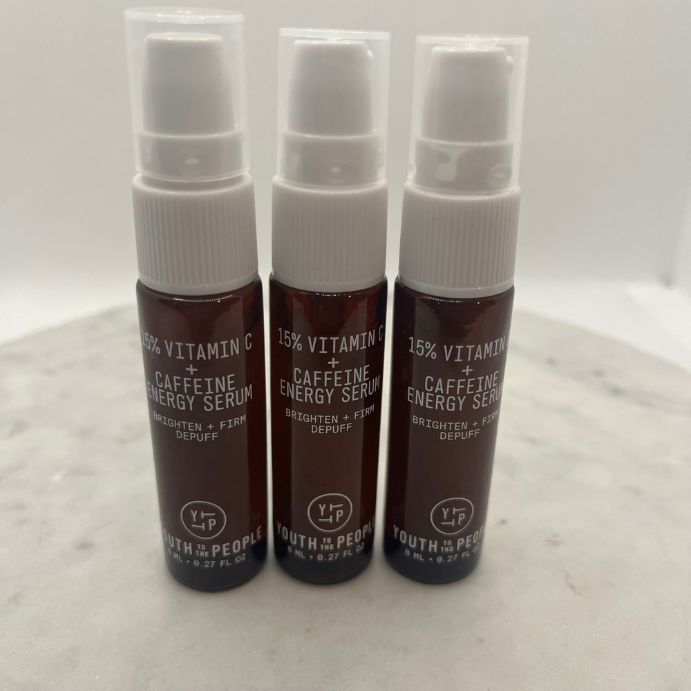 Youth To The People Serum Travel Size 3 x 8ml Caffeine Energy Skin No Box New
